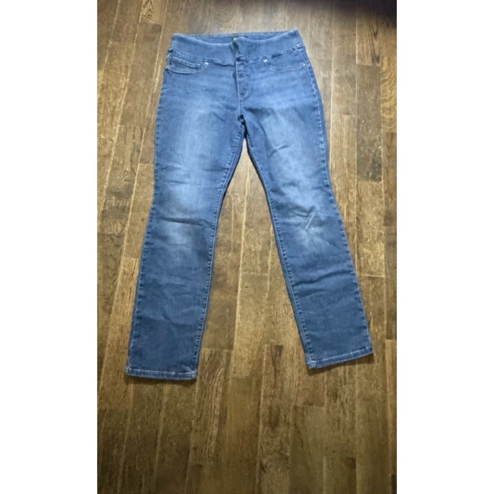 Lee Slim Fit Slim Leg Mid Rise Sculpting Pull On Women Jeans Size 16 Denim